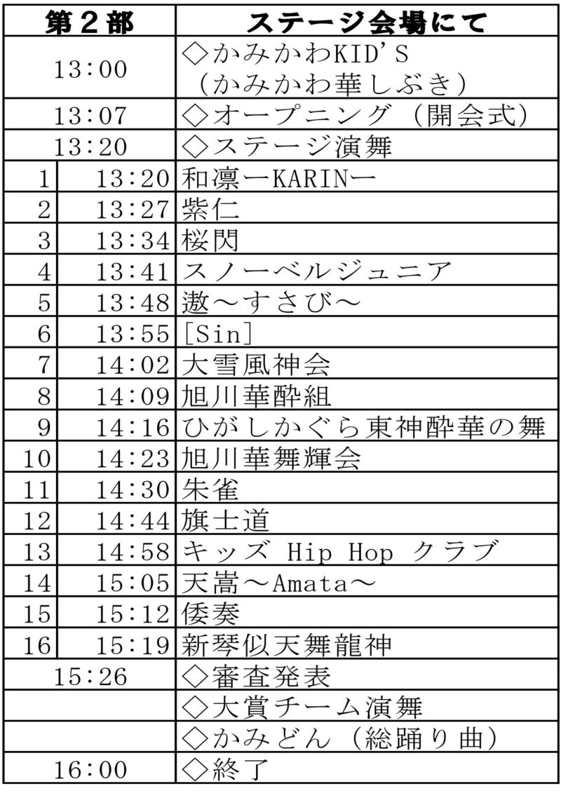 上川中央支部 支部大会 2024 タイムスケジュール