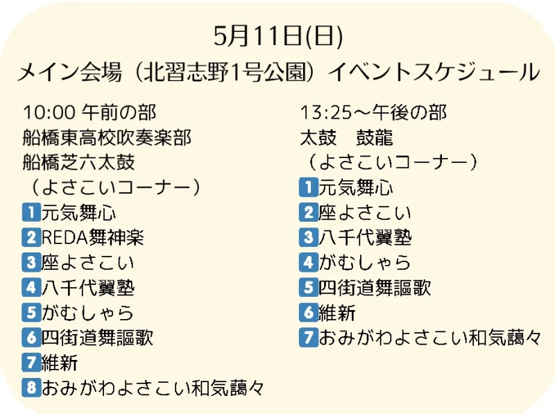エビスきたならフェスタ 2025 イベントスケジュール