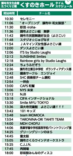 ちょうふ彩咲祭 2025 タイムテーブル