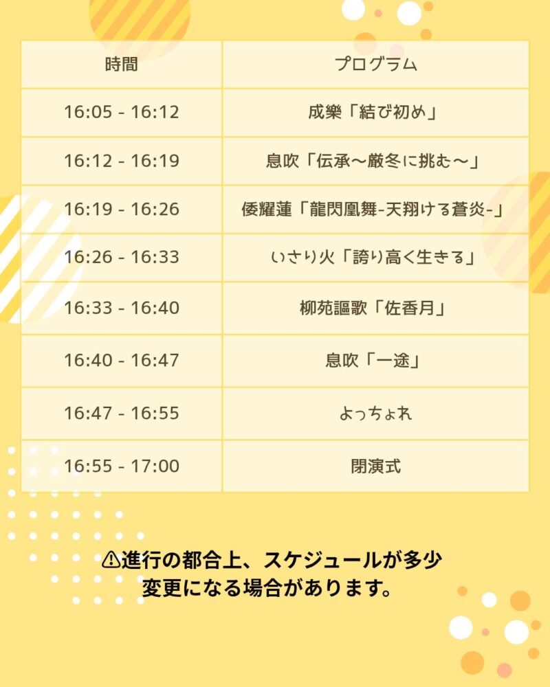 函館よさこい祭 2026 タイムテーブル